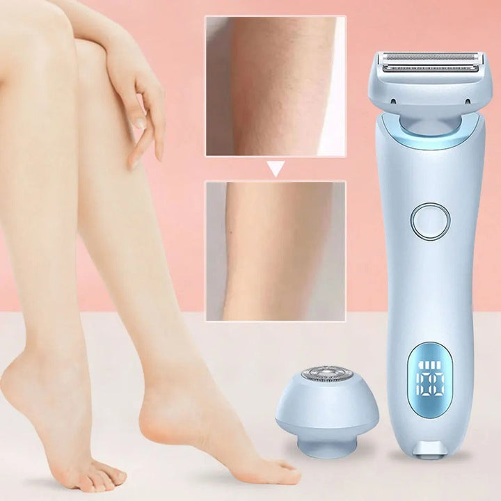 En epilator som laddas, indikerar dess uppladdningsbara funktion och bekvämlighet.