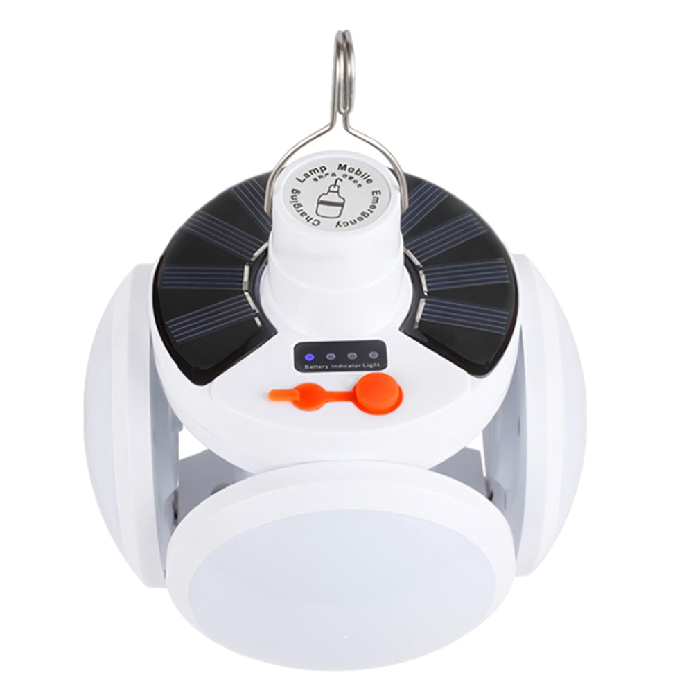 Mångsidig solcellslykta för camping, friluftsliv och krisberedskap. Vattentät LED-lampa.