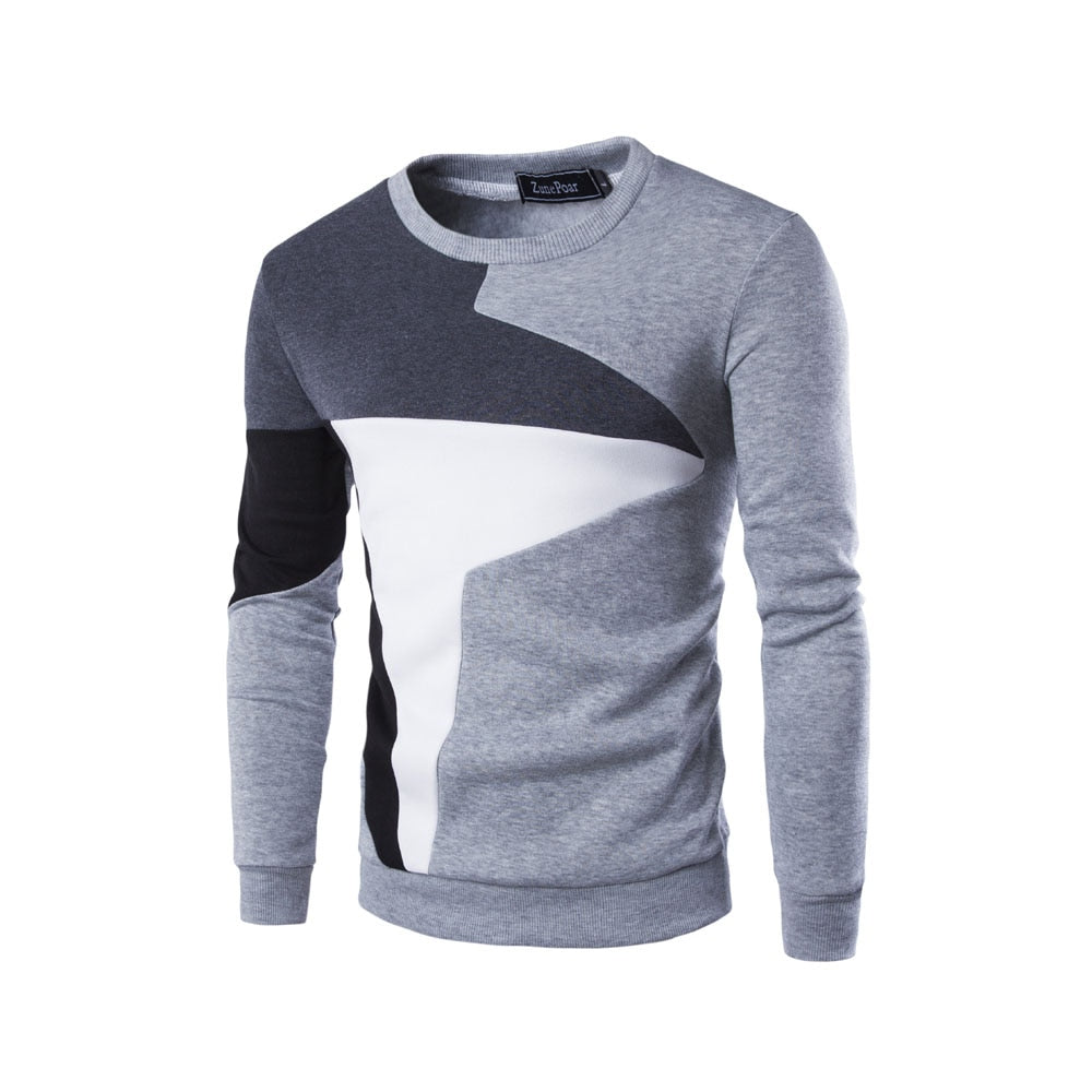 Snygg blå herr-crewneck sweatshirt, perfekt lagerplagg för vardagsstil.