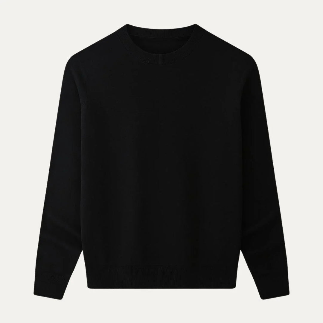 Stilren herrmodell i merinoullblandning, perfekt för en avslappnad casual stil.