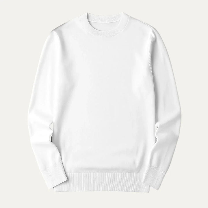 Herrtröja i merinoullblandning med en avslappnad casual stil för alla tillfällen.