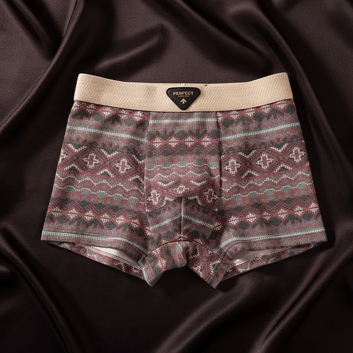 Mjuka och ventilerande geometriska boxershorts i tyg, designade för överlägsen komfort.