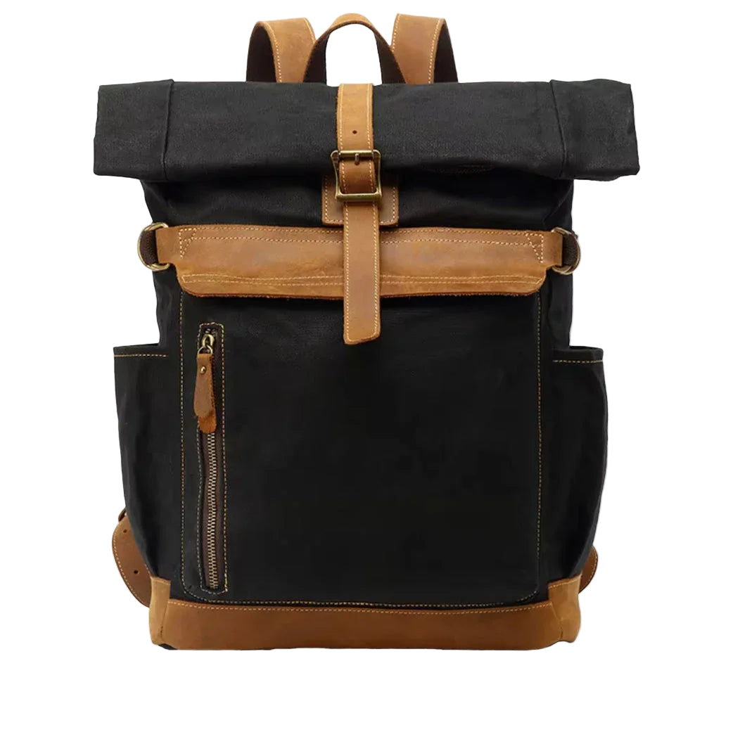 Mäns klassiska rolltop ryggsäck. Vattentålig för vardag, pendling & äventyr med stilren design.
