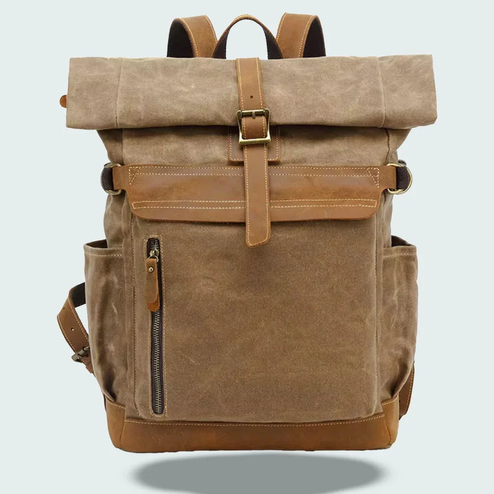 Mäns klassiska ryggsäck med laptopfack, perfekt för jobb & fritid. Robust & stilren rolltop design.