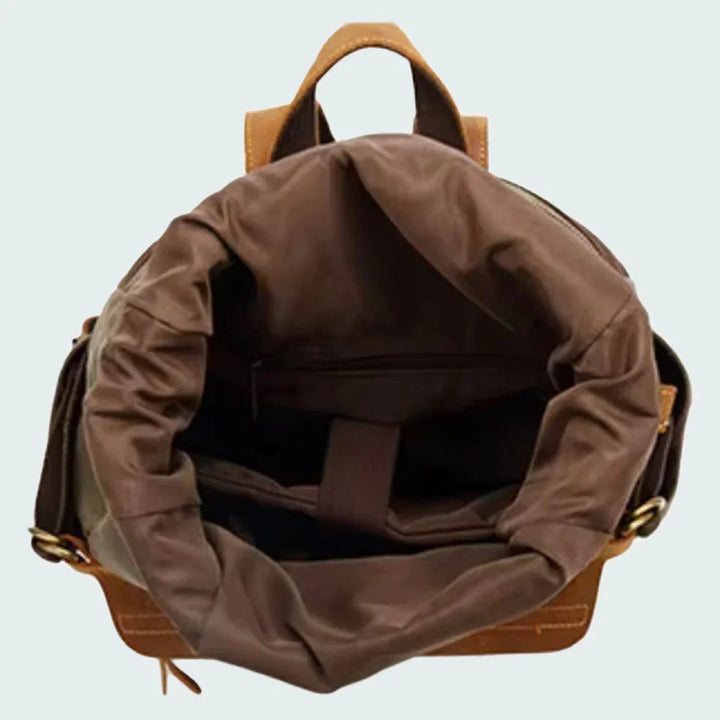 Mäns ergonomiska rolltop ryggsäck med bekväma axelremmar. Klassisk stil för vardag & äventyr.
