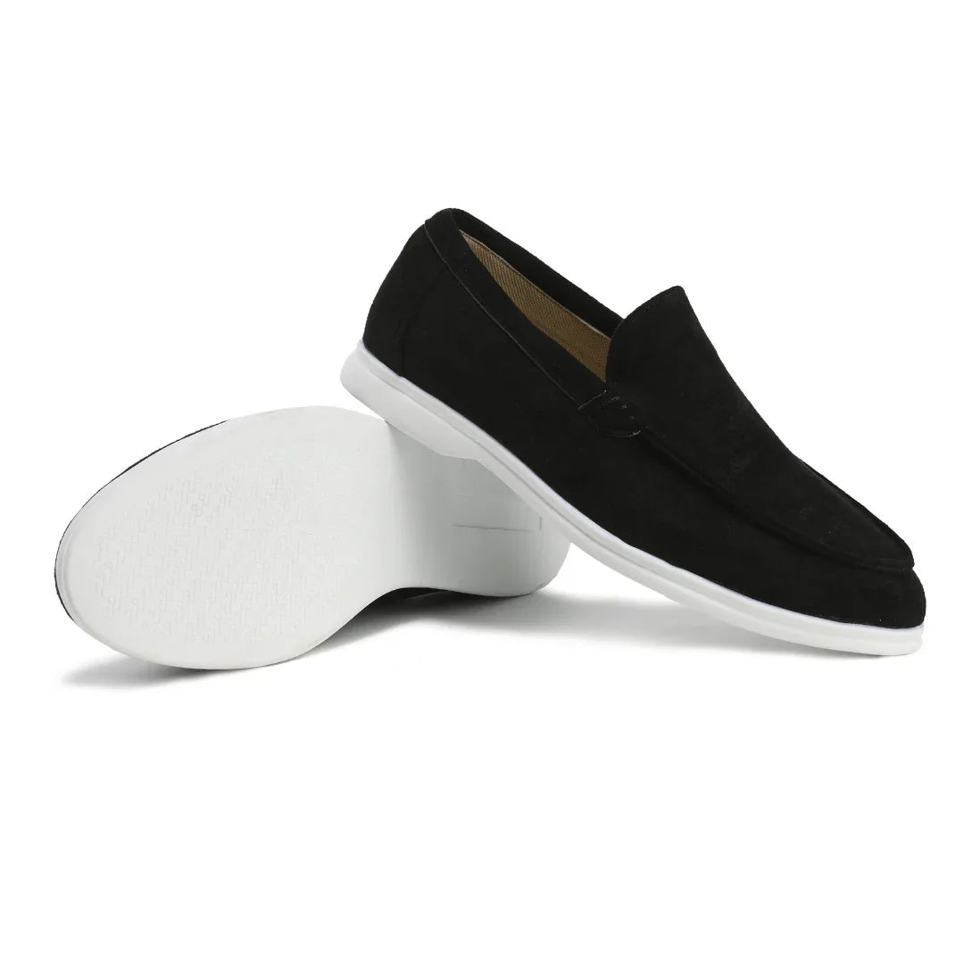 Bruna eleganta herrloafers, låg profil. Bekväma vardagsskor och affärsskor för män.