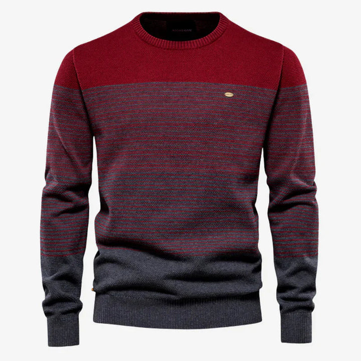 Avslappnad och mångsidig herrtröja med trendig randig design, idealisk för alla tillfällen.