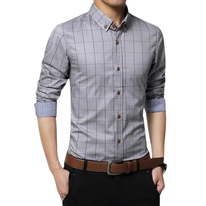 Bekväm slim fit herrskjorta, elegant & stilren för både casual & formella herrmode.