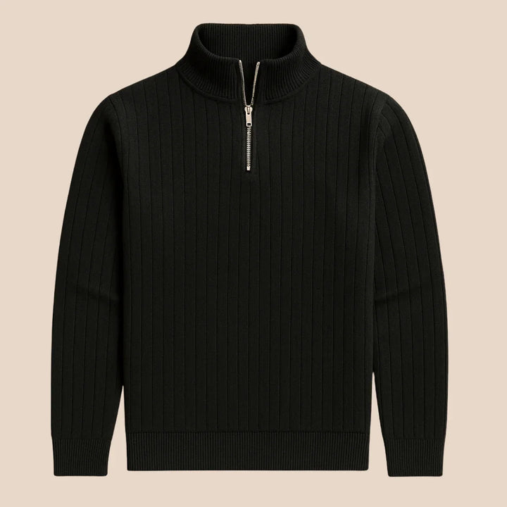 Bekväm herrtröja med halv dragkedja i minimalistisk design, idealisk för casual stil.