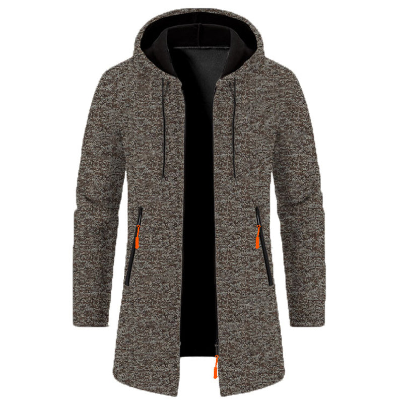 Sportig herr hoodie med dragkedja. Långärmad design, idealisk för casual klädsel & komfort.