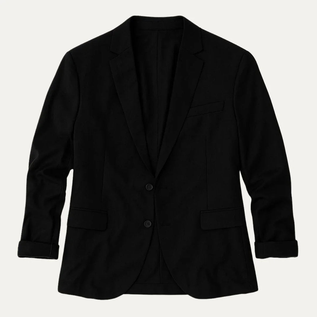 Beige stilren herrblazer. Mångsidig kavaj för både formellt och avslappnat höstmode.