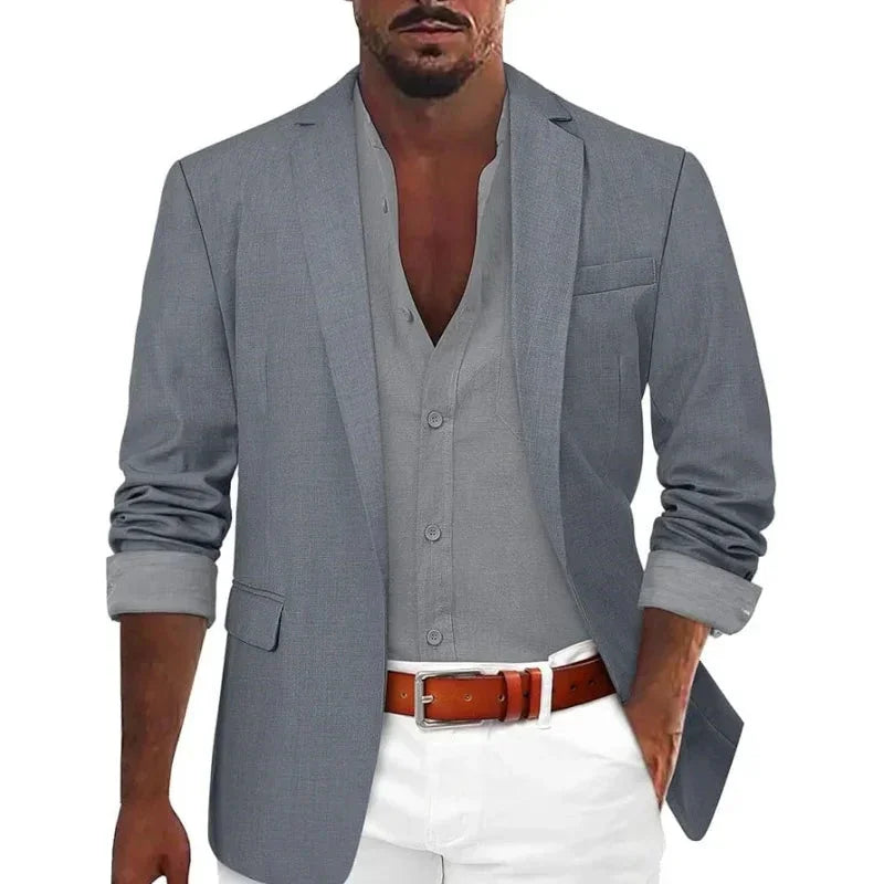 Elegant herrblazer i skräddarsydd design. Mångsidig kavaj för alla tillfällen, formell och avslappnad.