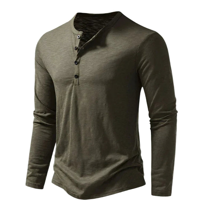 Mörkgrön långärmad herr pikétröja. Stilren och bekväm polo för smart casual look.