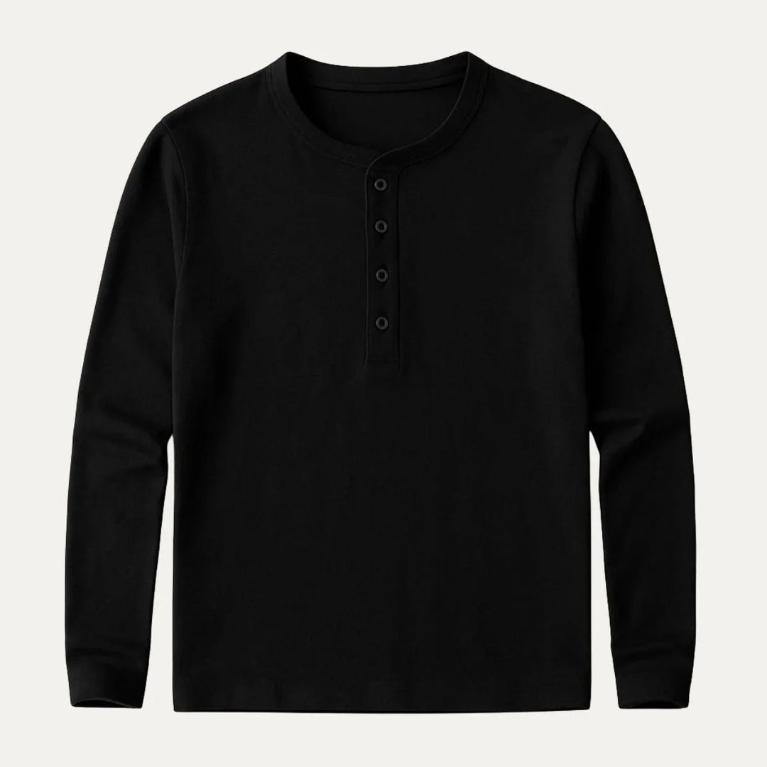 Herrpiké, långärmad, i krispigt vitt. Stilren och klassisk för en smart casual stil.