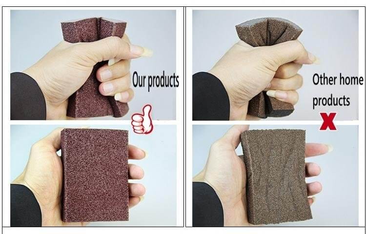 Miljövänlig kökssvamp av nanoemery som effektivt tar bort smuts och fläckar på olika ytor.