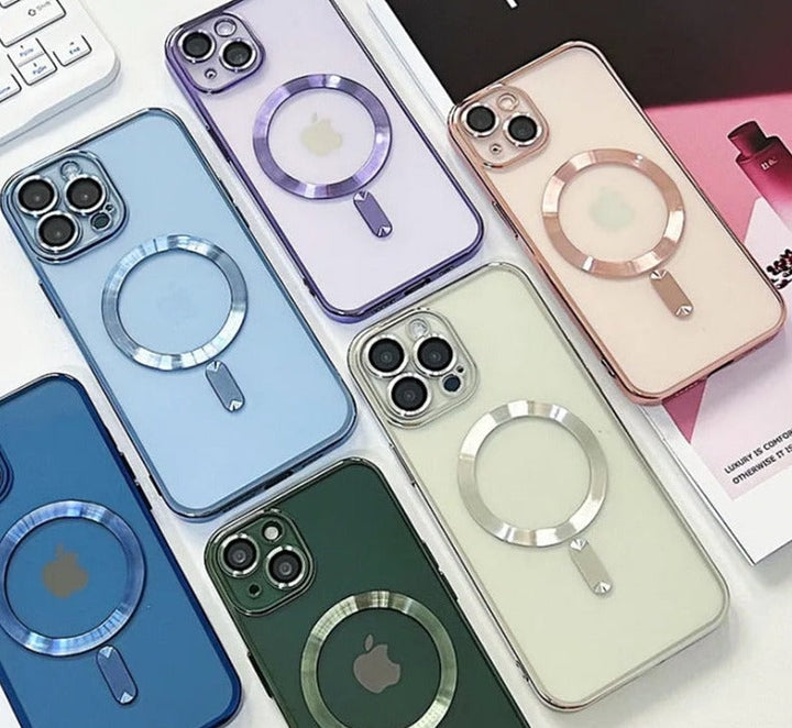 Avancerat magnetiskt iPhone-fodral för Magsafe & trådlös laddning, med inbyggt kameraskydd.