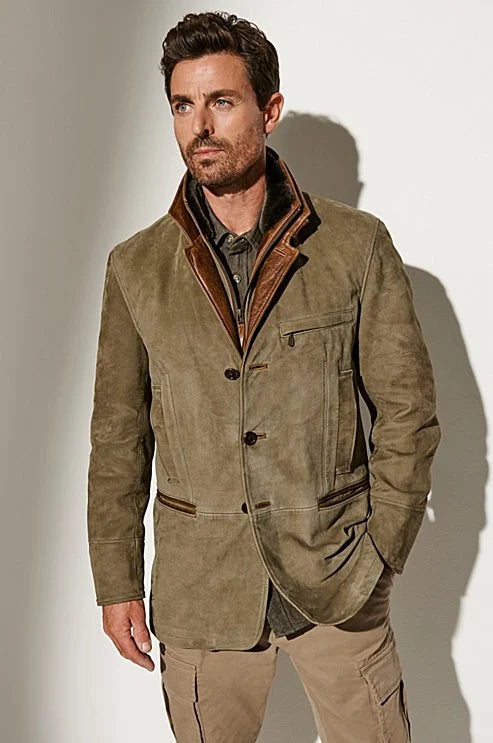 Vintage herr höstjacka i klassisk manlig stil. Snygg casual ytterjacka för retro mode som håller dig varm i höst.