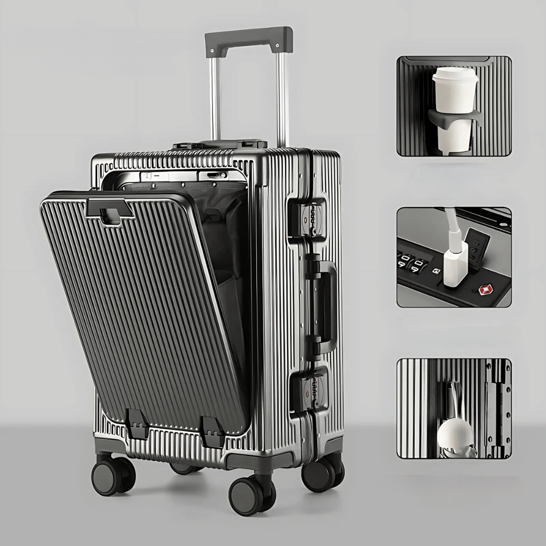Stilrent svart Manhattan Pro handbagage, modern design med släta linjer & praktiska funktioner.