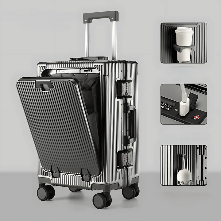 Stilrent svart Manhattan Pro handbagage, modern design med släta linjer & praktiska funktioner.