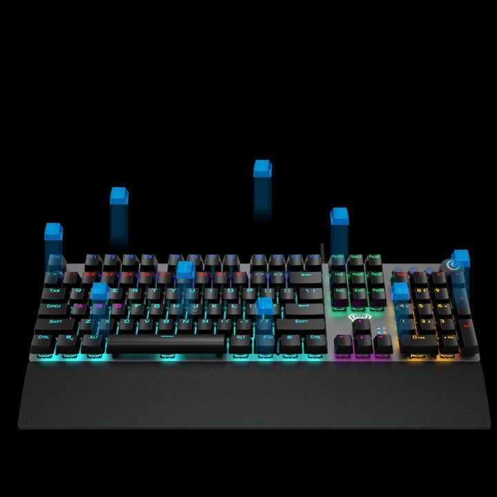 Ergonomiskt speltangentbord med handledsstöd för bekväm gaming och precision i e-sport.