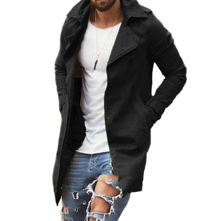 Mellanlång slim fit herrjacka i stilren design, perfekt för vardag eller kontor. Modern vår- och höstjacka.