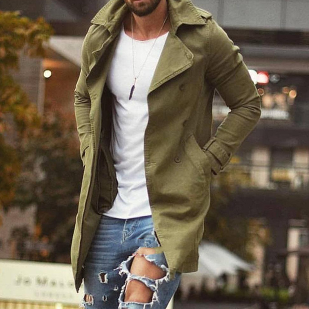 Skarp mellanlång herrjacka slim fit. Stilren vår- och höstjacka för män, passar vardag och fritid.