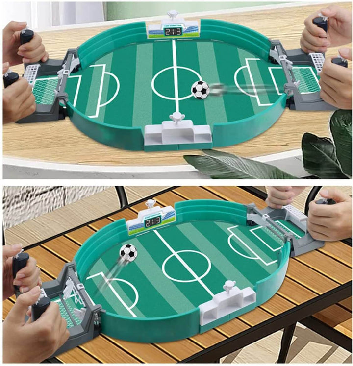 Pedagogisk leksak, mini bordsfotbollsspel, främjar hand-öga-koordination hos barn.