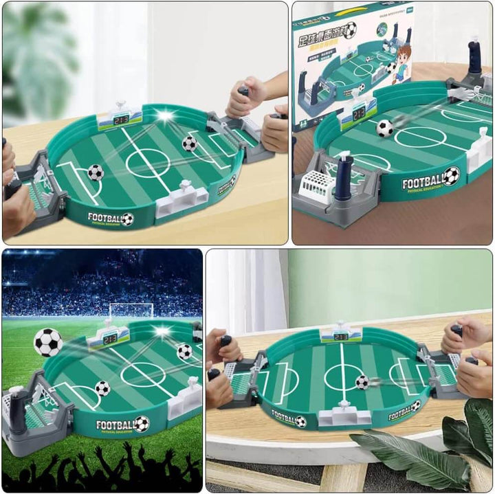 Miniatyr bordsfotbollsspel, lätt att montera, garanterar timmar av familjenöje inomhus.