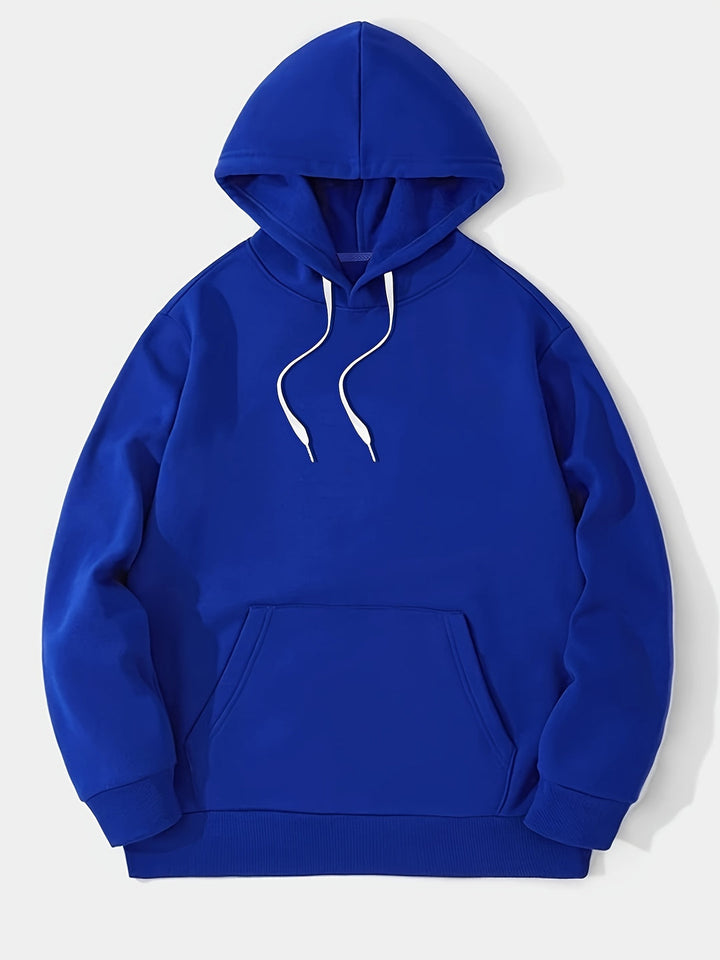 Herrhoodie i maskintvättbart material, minimalistisk design. Bekväm och avslappnad för vardag och sport.