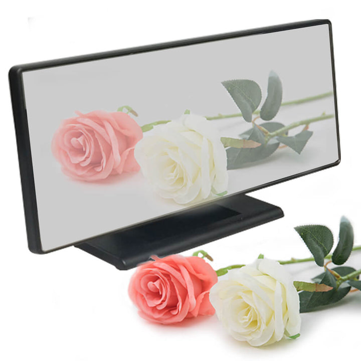 Smart väckarklocka med LED-display och inbyggd termometer, USB-driven, på en modern hylla.