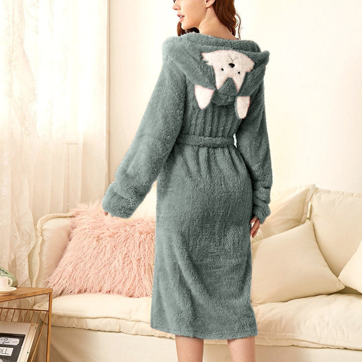 Mysig kanin badrock för kvinnor, varm och bekväm för avkopplande stunder.