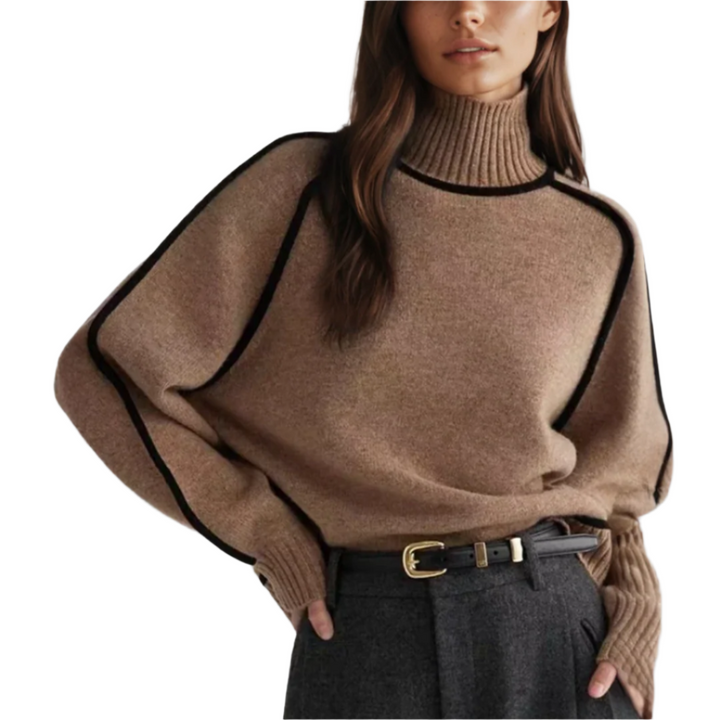 Mjuk och elegant dam turtleneck tröja i stickat material för en varm och stilren look.