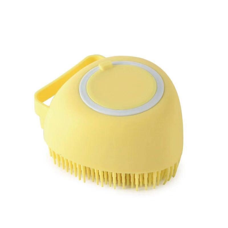 Schampoborste i silikon för husdjur. Fyllbar dispenser för enkel badning & grooming.
