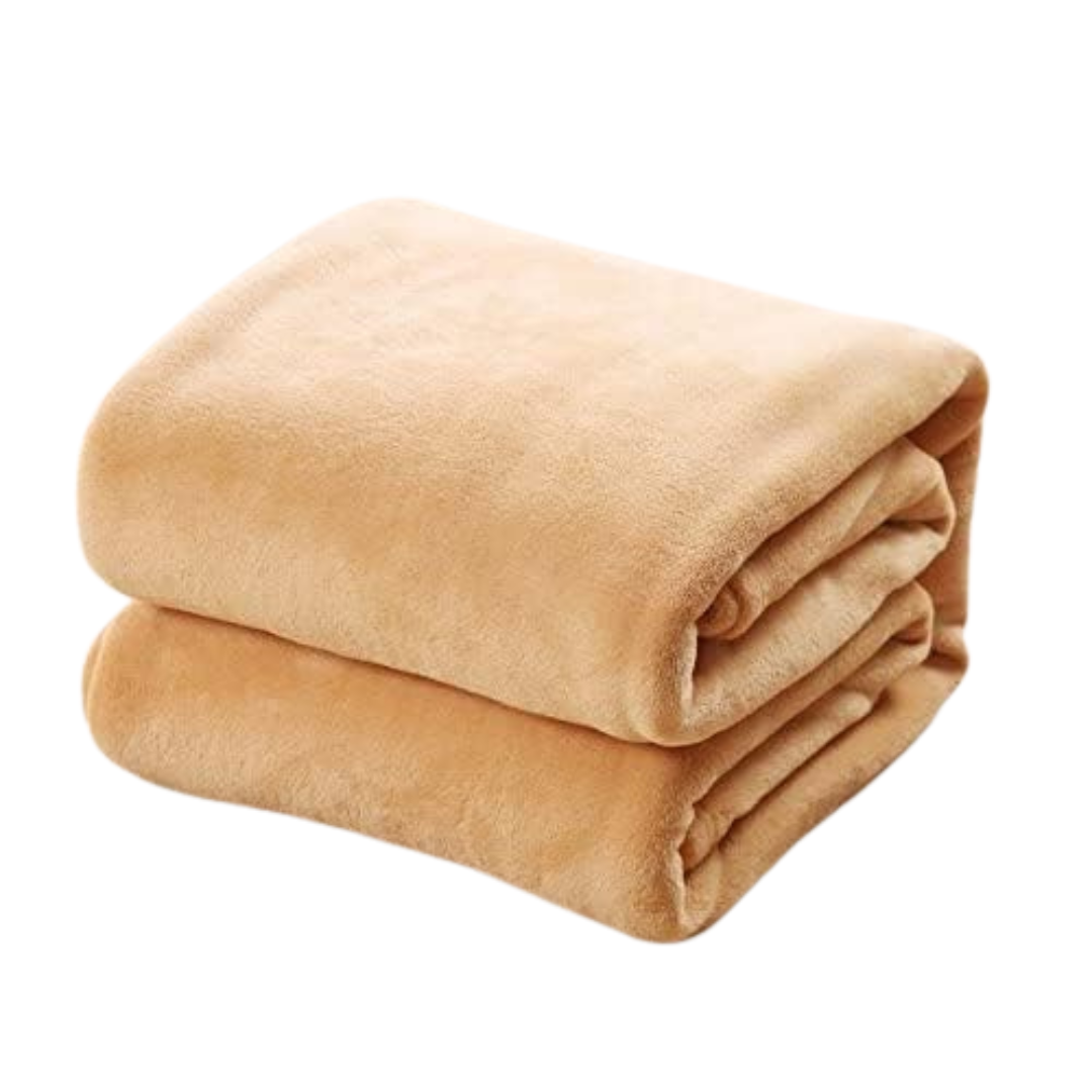 Hopfälld varm filt av polyester, redo att lägga till mysfaktor i hemmet.