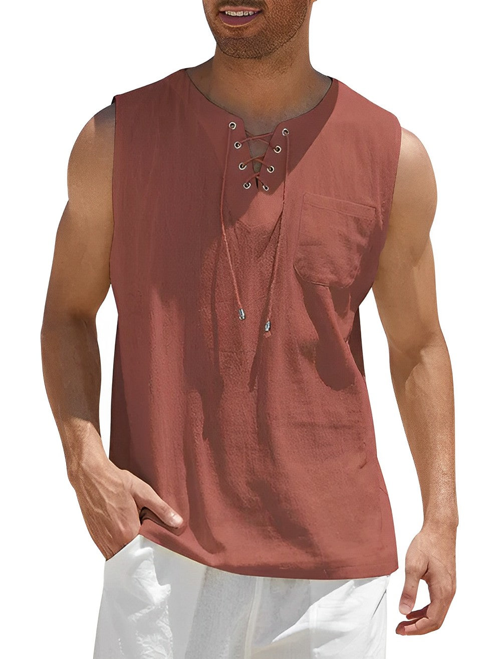 Mångsidig herr-tanktopp för aktiva män. Mjukt, lätt & andningsbart material håller dig sval.