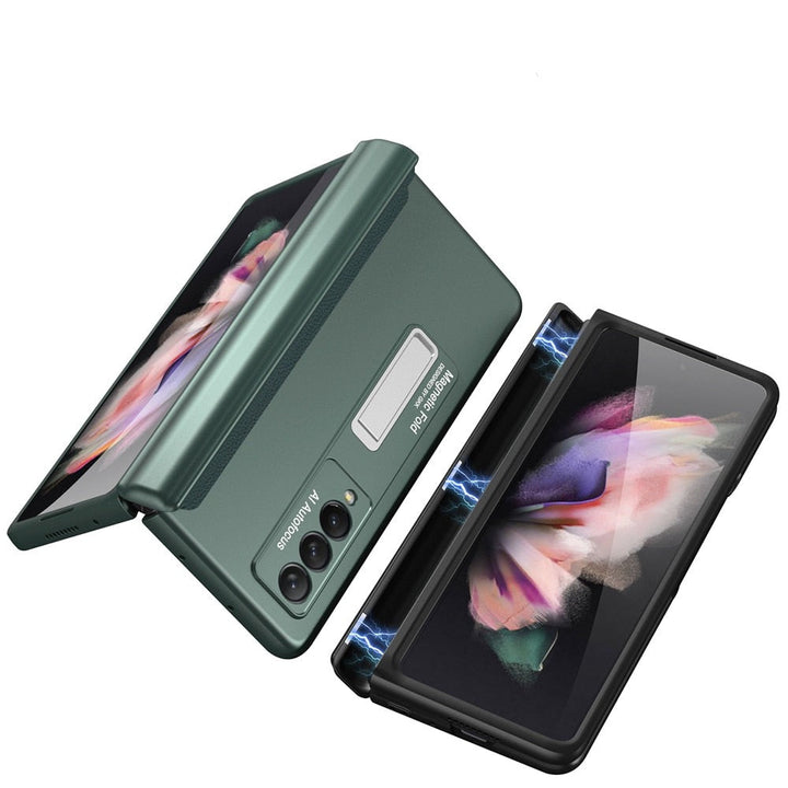 Coolt svart Z Fold 3 fodral med inbyggd stativfunktion. Premium mobilskydd för Galaxy Z Fold 3.