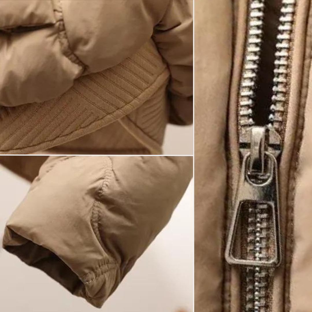 Mjuk och varm dam pufferjacka. En bekväm vardagsjacka för kvinnor som söker stil och komfort under hösten.
