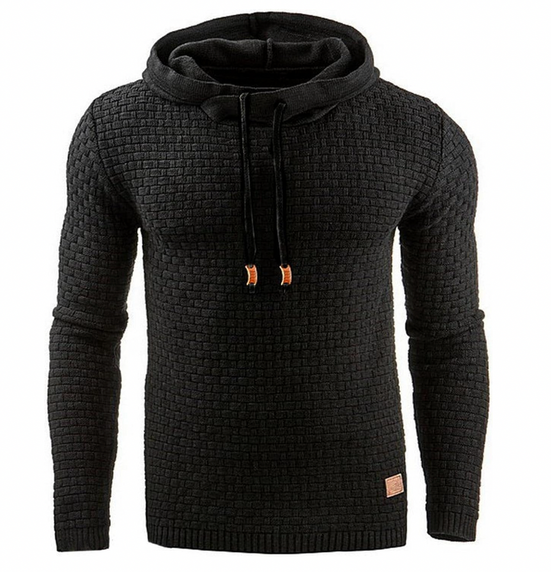 Modern herr huvtröja för vardagskomfort. Mjuk och bekväm tröja herr med stilren design.