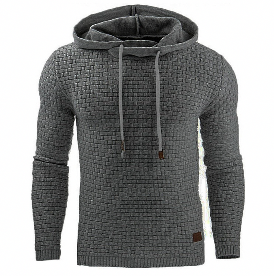 Herrtröja med huva, idealisk för casual stil. Lager-på-lager-plagg för höstmode och vintermode.