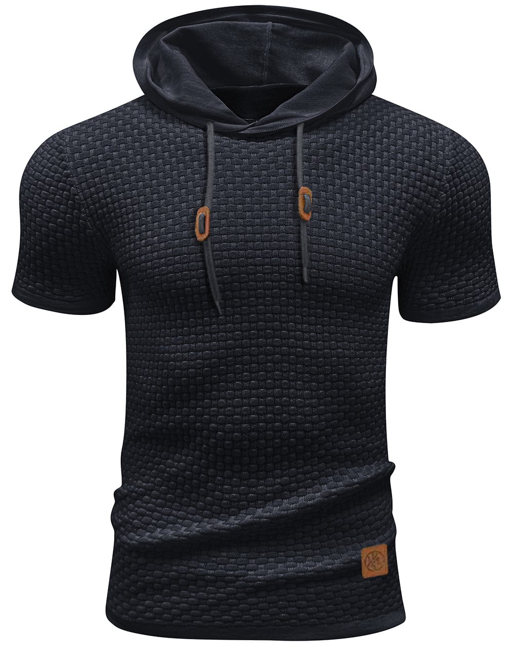 Modern herr kortärmad hoodie för avslappnad vardagsstil. Optimal komfort, perfekt för sommar.