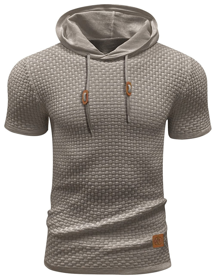 Herr kortärmad hoodie i flera färger, trendig design för streetwear och vardag.