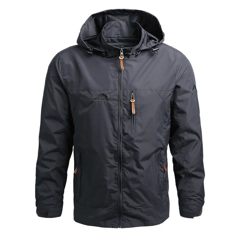 Tålig utomhusjacka för herr, perfekt för vandring och fritid. Vindavvisande och vattenavvisande softshell.