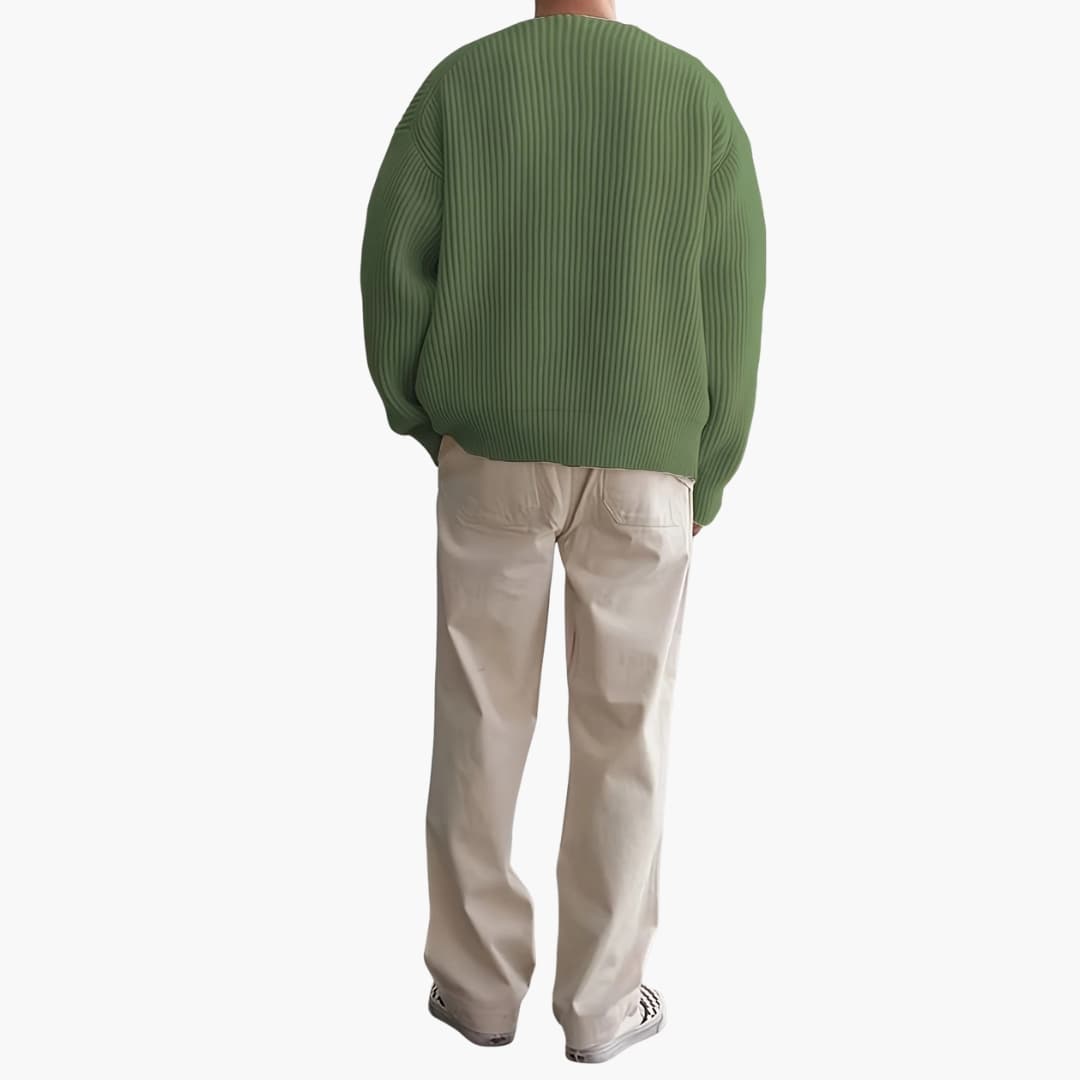 Svart herrtröja med halvzip i modern stil. En långärmad tröja som erbjuder komfort och elegans för herrmode.