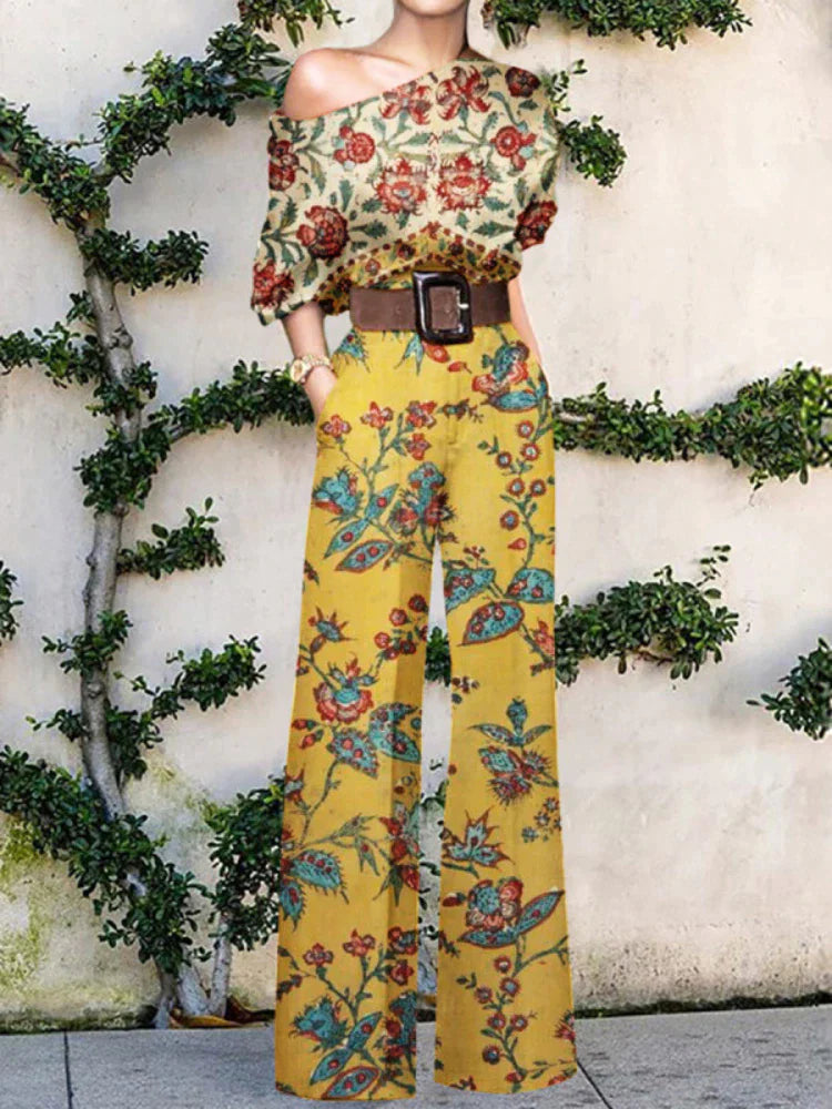 Stilren modern kvinnors jumpsuit. Perfekt vårmode och sommarkläder för en elegant look.
