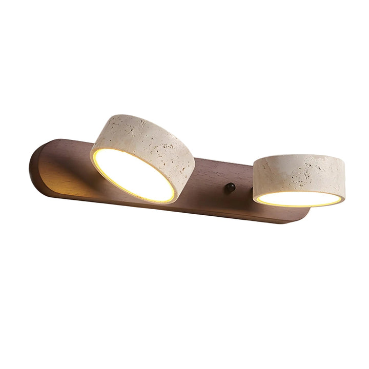 Modern LED-vägglampa för badrum. Stilren brun design med integrerad belysning.