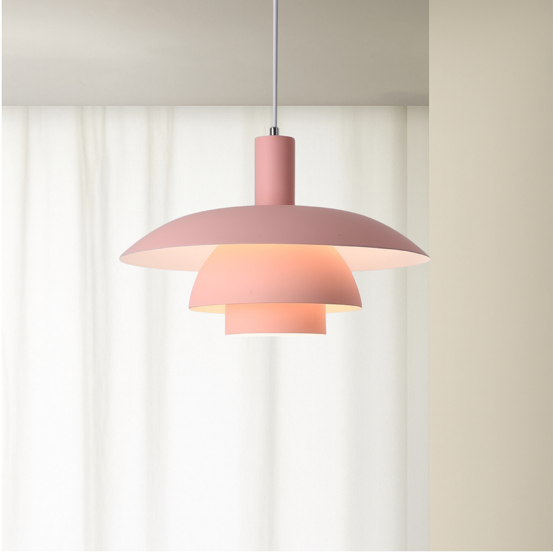 Exklusiv taklampa i dansk stil, LED-belysning för contemporary heminredning i vardagsrum.