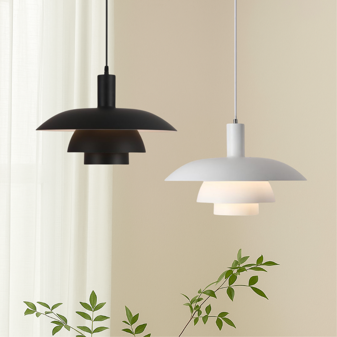 Minimalistisk LED-lampa, dansk stil, idealisk som matplatsbelysning eller över köksö.