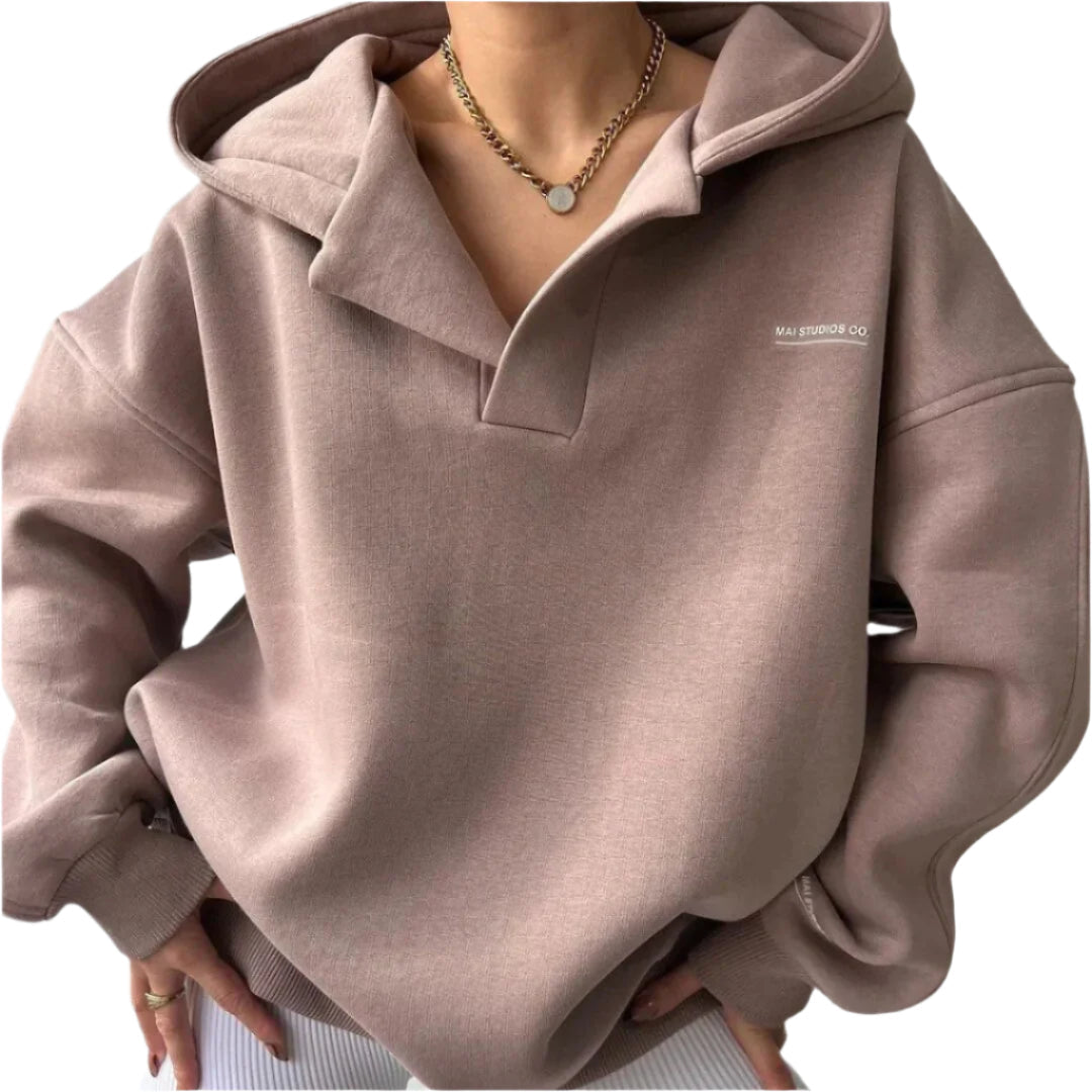 Modern rosa kvinnors huvtröja i bekväm design för avslappnad stil, perfekt vardagsmode och vinterkläder.