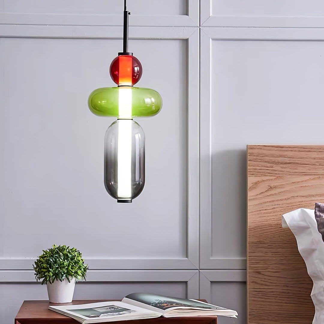 Dimbar taklampa i glas, justerbar LED-belysning för vardagsrummet. Modern design för alla tillfällen.