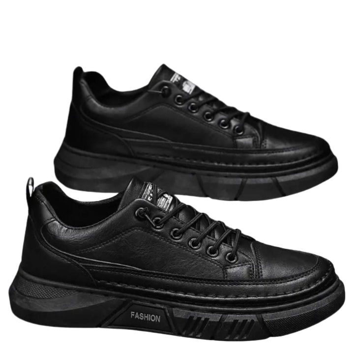 Moderna svarta herr sneakers för casual användning, lätta och bekväma med anti-glid sula. Perfekta vardagsskor.
